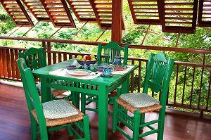 Dining on the patio overlooking Admiralty Bay, Bequia